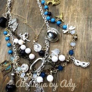 Multi charms maximalist necklace
